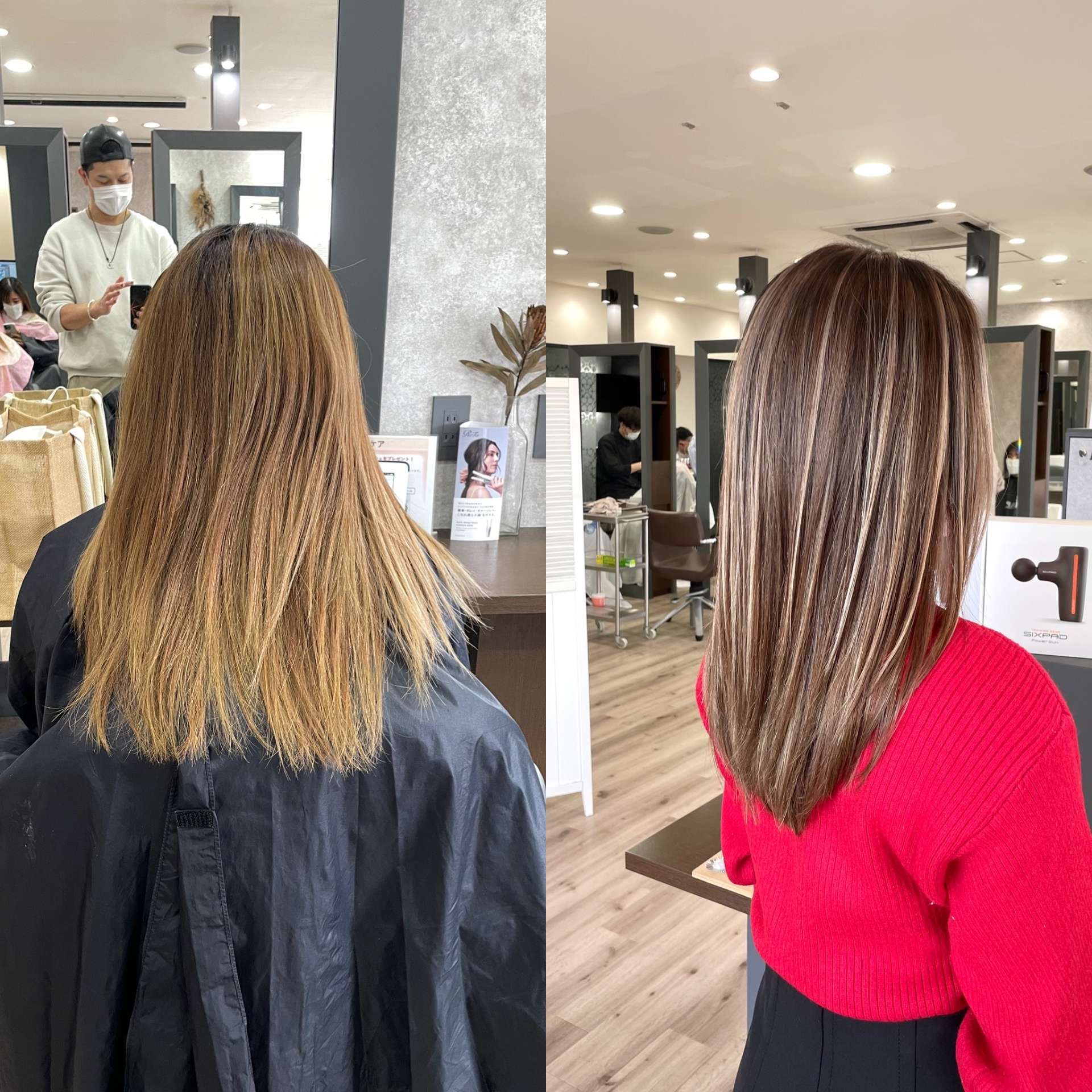 表面から筋感が綺麗なハイライトカラー