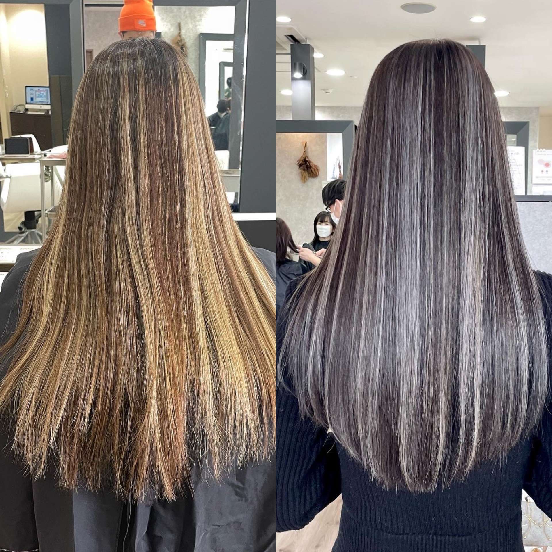 白髪をぼかす色持ちのいいハイライトカラー